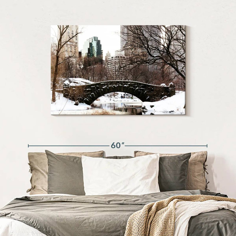 Ravi Gapstow Bridge Snow, H 30 po x l 45 po