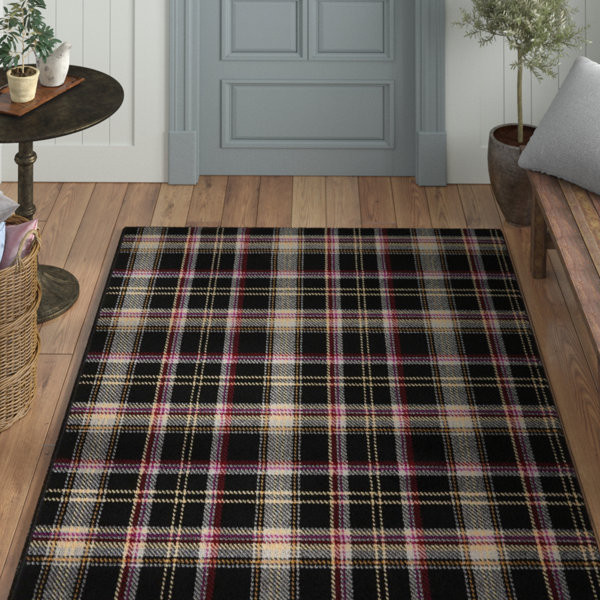 Willa Arlo Interiors Hankinson Prague Plaid Black/Red Area Rug ...