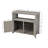 Wooden Patio Bar Table Set With Storage, Buffet Cabinet Sideboard For Outdoor And Indoor-1816715808