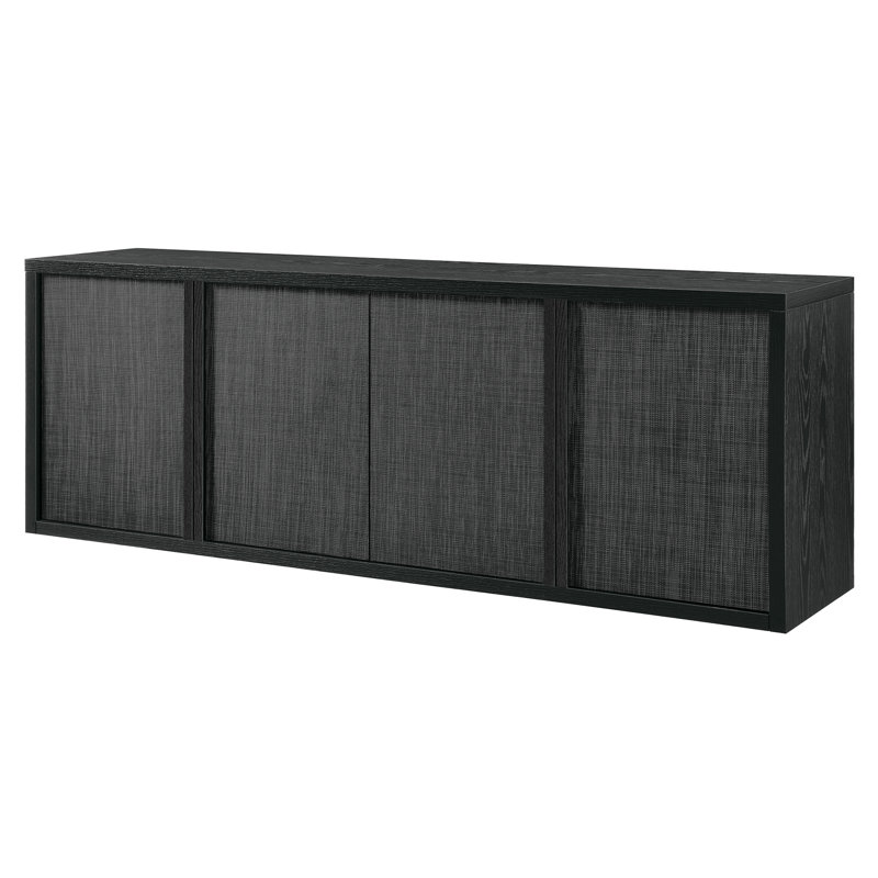 Kai Rectangular TV Stand for TV's up to 75" in Black Grain, Espresso Wood
