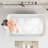 49 - Inch Acrylic Freestanding Soaking Tub, Square Design, Overflow, Comfortable Sitting Arrangement, Easy To Clean Surface Sitting, Low Maintenance