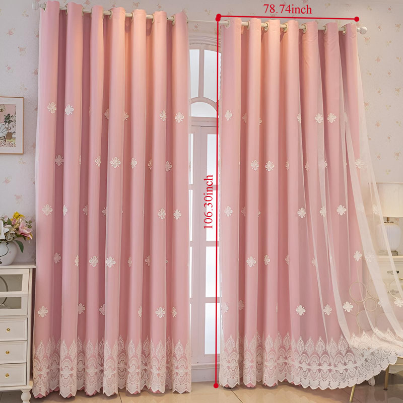 Eleah Room Darkening Single Curtain Panel, Pink