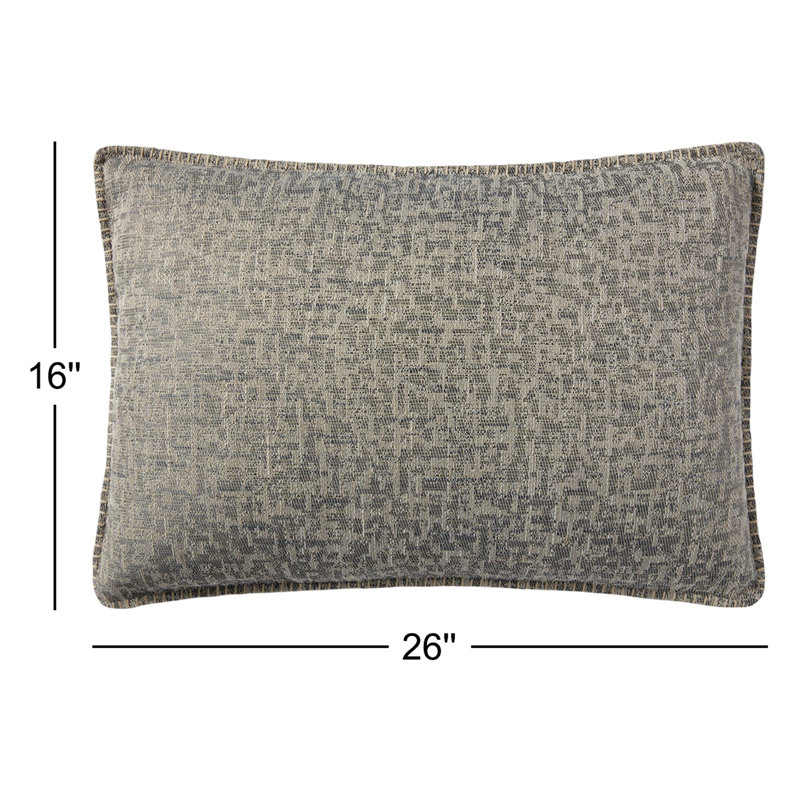 Housse et insert de coussin décoratif décoratif Felisa, Mélange de duvet, gris