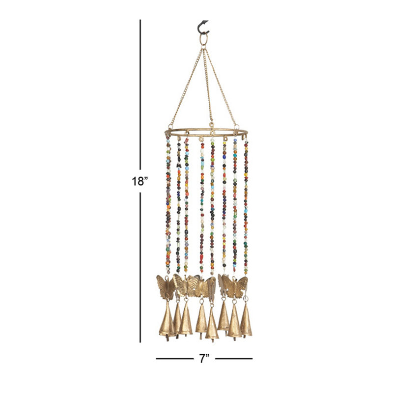 Papillon décoratif en fer avec billes éclectique Hearns