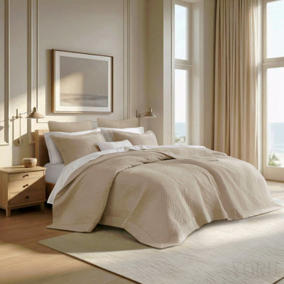 Full/Queen 3 Piece Cotton Quilt Set Linen