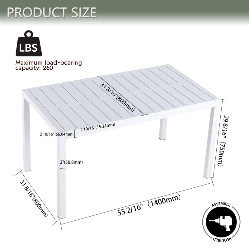 4-Person Patio Dining Set with White Rectangular Table, Stackable Polypropylene Armchairs for Indoor/Outdoor Use, Black