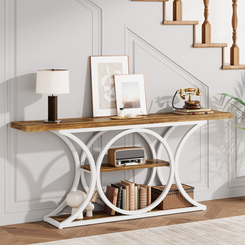  Console de 62,99 po, table de canapé derrière le canapé, longue table d'entrée, console de canapé, console étroite, table de couloir pour le salon de l'entrée