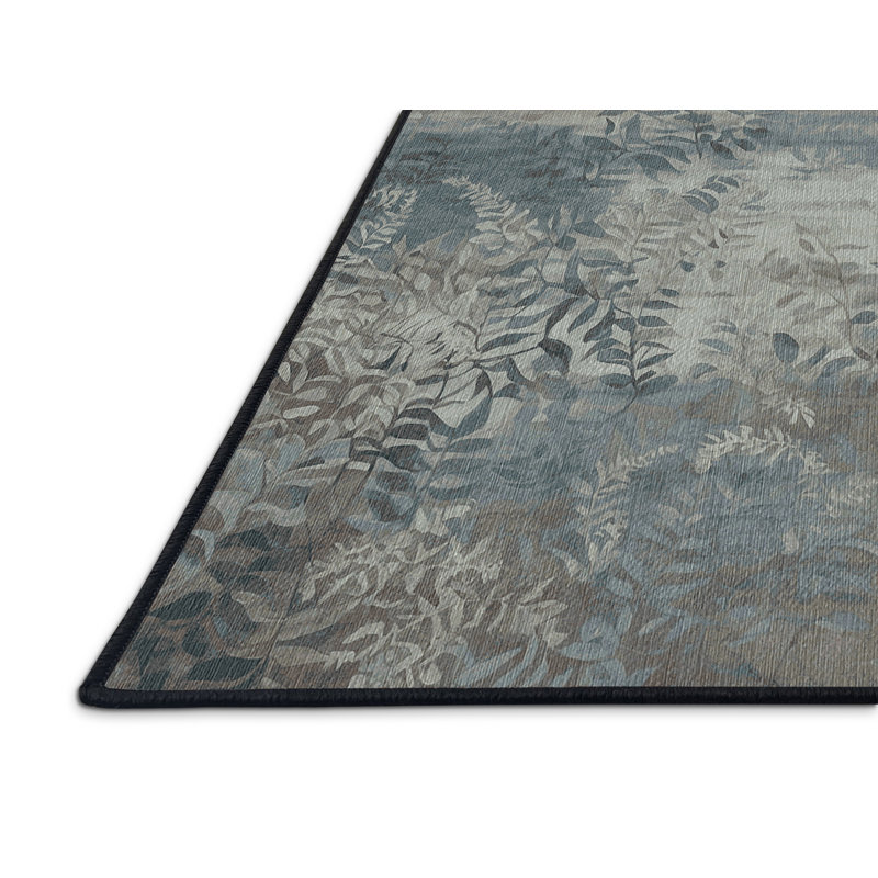Machine Washable Gray Area Rug, Runner 2' x 4'