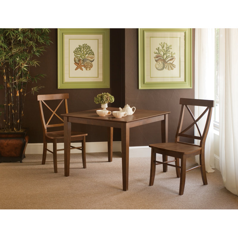 Cindee 3 - Piece Solid Wood Dining Set, Espresso