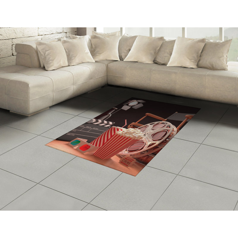 Movie Theater High Density Long Fiber Poly Threads Decorative Area Rug Carpet, Rectangle 4' x 5'8"