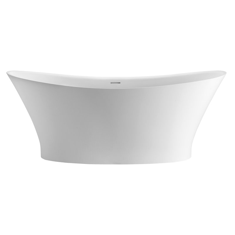 MTI 59.5" Freestanding Air Bathtub, Matte White, 66'' L x 35.25'' W x 26.5'' H