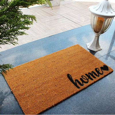 Paillasson Coco Durable, 27,6 po x 15,7 po | 100% fibre de noix de coco naturelle, écologique, brun et noir | Parfait pour les vestibules d'intérieur et d'extérieur, robuste, facile à nettoyer et élégant