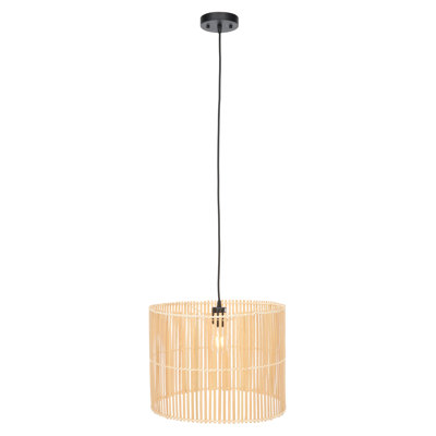 Fareholm Single Light Rattan Dimmable Pendant
