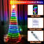 Arbre de Noël pliable 4,9 pi avec 166 lumières DEL à changement de couleur, application et télécommande, minuterie et synchro musicale pour une utilisation intérieure et extérieure