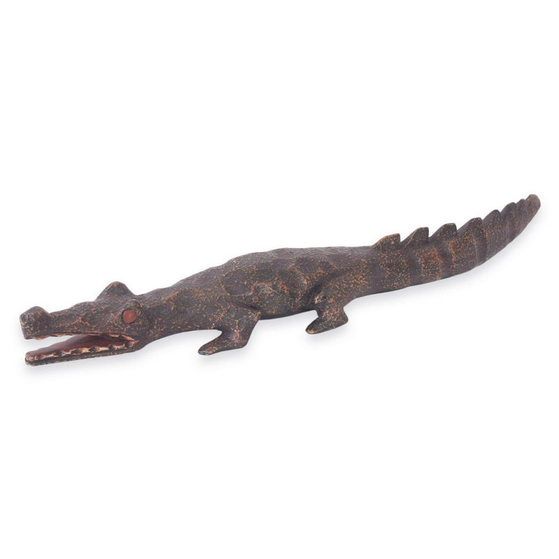 Statue en bois bénin crocodile iii Youngquist