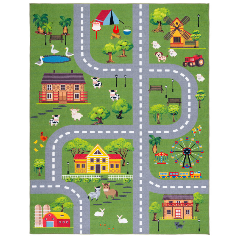 Kids Playhouse 200 Performance Machine Washable Rug, Rectangle 7'9" x 10'