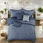 Ensemble de literie chic en bleu marine, édredon en microfibre, style moderne pour la maison