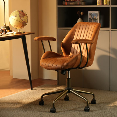 Daden Modern Swivel Office Chair,suede Fabric Gaming Chair,height Adjustable Home Office Desk Chair With Lumbar Support by 17 Stories