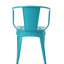 Ensemble de table et de chaises d'extérieur 3 pièces en métal turquoise - Porte-bougies en fer robuste thermolaqué