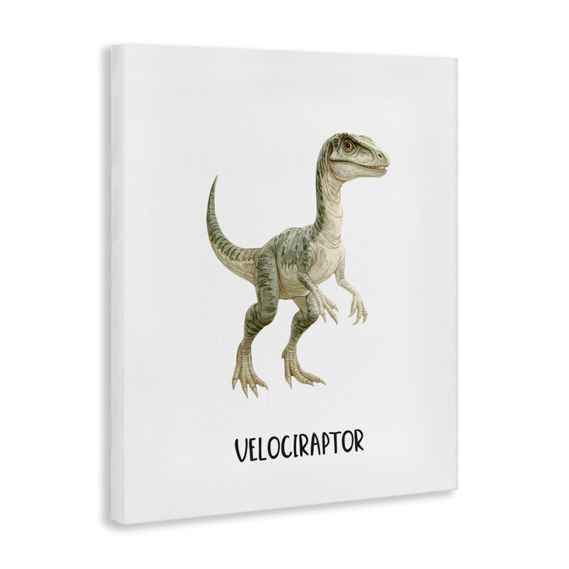 Faites connaissance avec la toile Velociraptor, design par Christine Simpson Art, H 20 po x l 16 po
