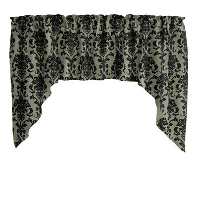 Poplin Damask Floral Swag Window Valance 58" Wide