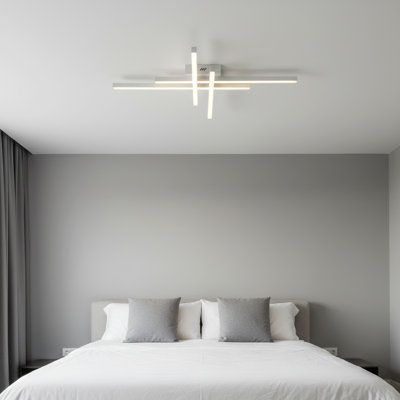 Whisman 4-Light LED Semi Flush Mount Ceiling Remote Dimmable Square Large Size
