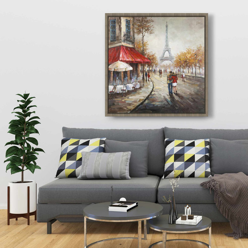 Couple qui marche dans la rue Paris - Art contemporain sur toile