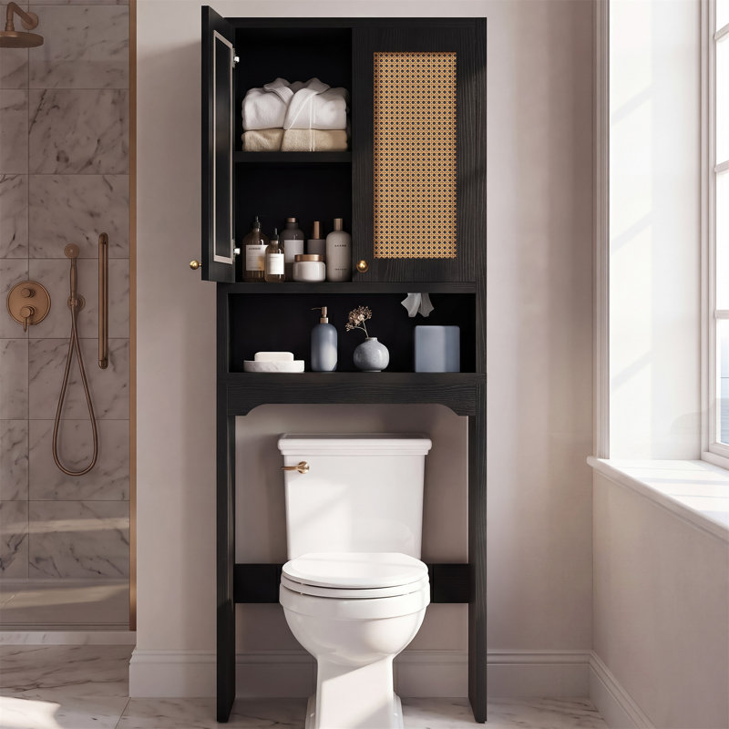 Armoire de rangement au-dessus de la toilette, Noir