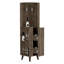 Armoire de coin Cincinatti, porte-gobelets, deux tablettes extérieures, un tiroir, quatre pieds - brun foncé