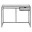 Bureau d'ordinateur, bureau personnel, ordinateur portable, tiroir de rangement, L 42 po, travail, stratifié gris, métal noir, contemporain, moderne-939937137