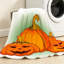 Jeté en molleton orange ultra doux, imprimé citrouille d'Halloween-131511440