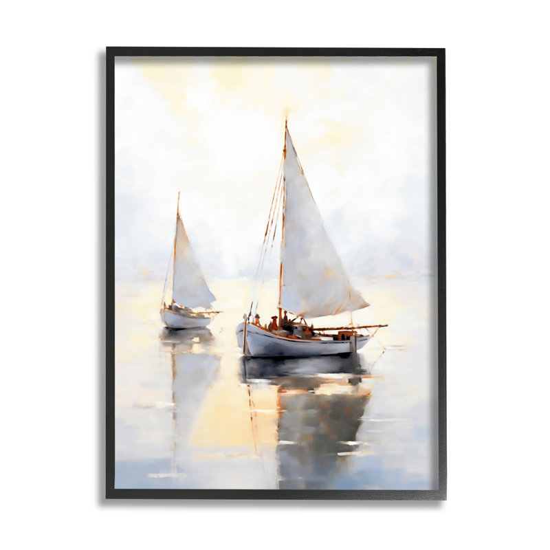 «Soft Voiliers Landscape» par Ray Powers, reproduction sur toile flottante, H 20 po x l 16 po x P 1,5 po