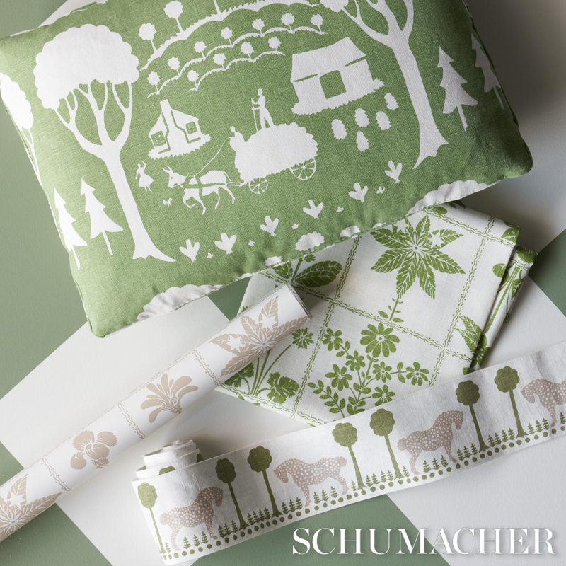 Farm Scene Fabric, Green