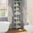 74.8" H x 13.39" W Wooden and Metal Stainless Steel Etagere Bookcase-199132549-196204868