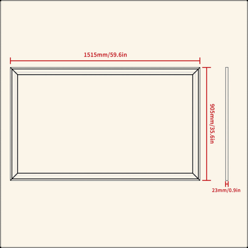 Miroir de salle de bain rectangulaire surdimensionné moderne pour salle de bain, 60 po x 36 po, Jaune