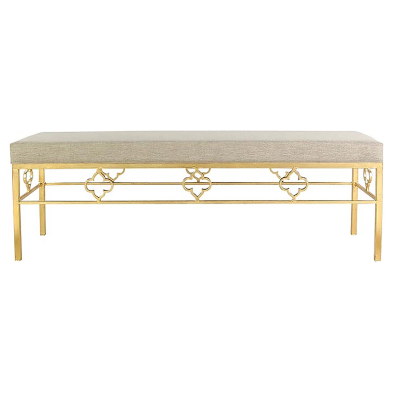 Campbell Bench, Gold Leaf/Beige