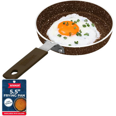 2-pc Mini Pan Set – 5.5" Nonstick Egg Pan With Spatula, Cool-touch Handles, Heat Resistant Up To 400°f, Safe For All Cooktops, Black