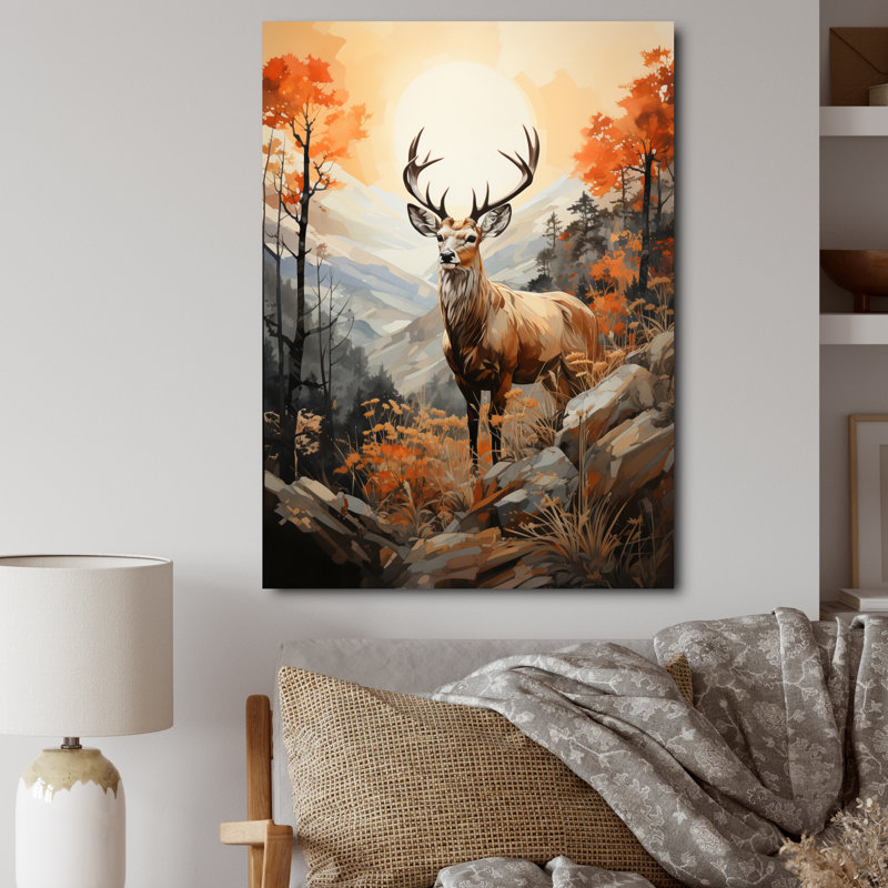 Mirach Deers Broan, paysage, H 40 po x l 30 po x P 1,5 po, Toile tendue