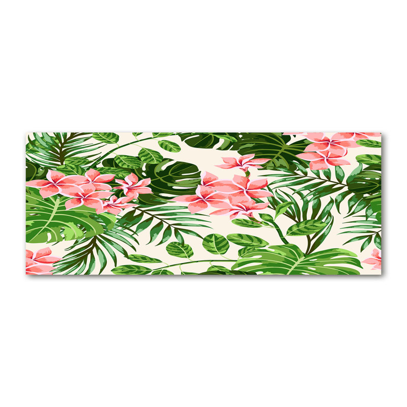 Floral Pattern - Wrapped Canvas Print, Glass, 70cm H x 100cm W