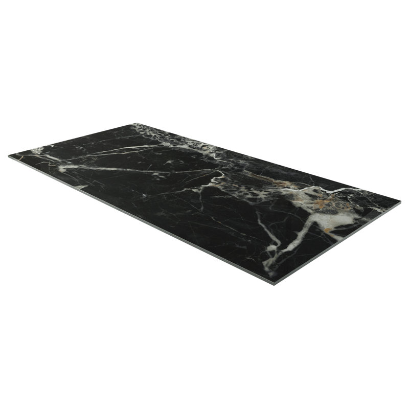 Marfino 24x48 Matte Marble Look Porcelain Tile, Black Gold