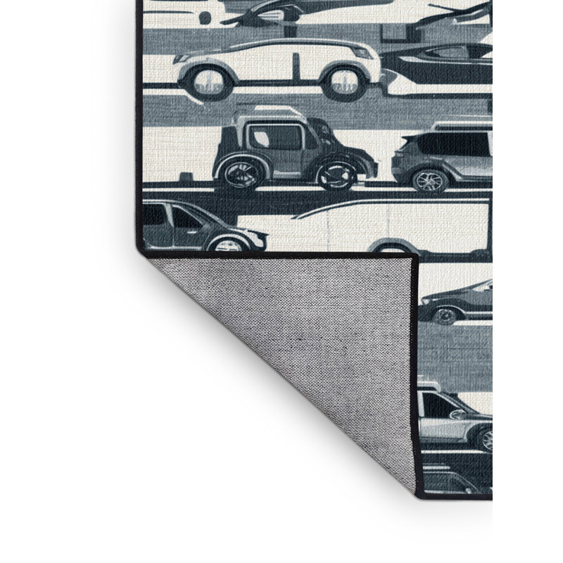 Tapis de transport gris lavable à la machine, Rond 7 pi