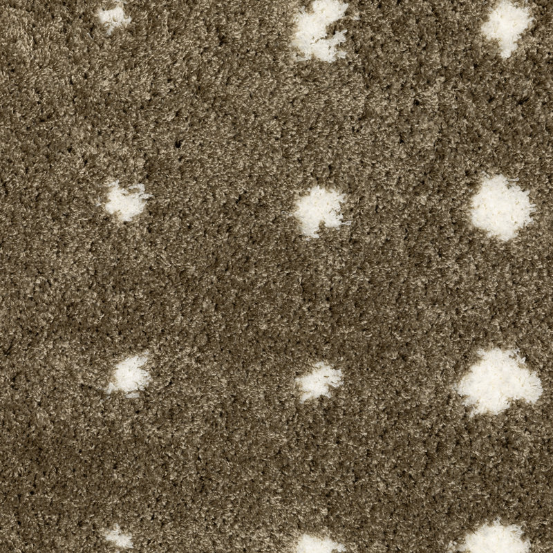 Delfine Geometric Dots Mink Brown/ Ivory Area Rug, Rectangle 7'10" x 11'2"