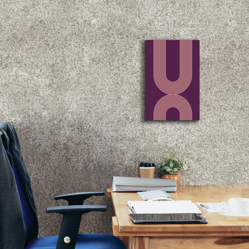 «Mid Century In Pink And Mauve» par Incado, art mural sur toile, H 18 po x l 12 po x P 0,75 po