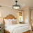 42" Modern Nest-Style  Ceiling Fan With 3 Colors Led Light, 3 Speeds, Timer, Mute Motor