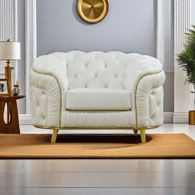 VERX-Flannelette Classic Chesterfield Chair