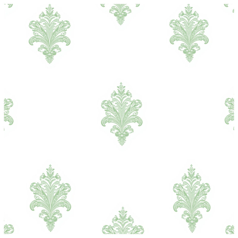 Coussins décoratifs Green Damask, 16 x 16 inches