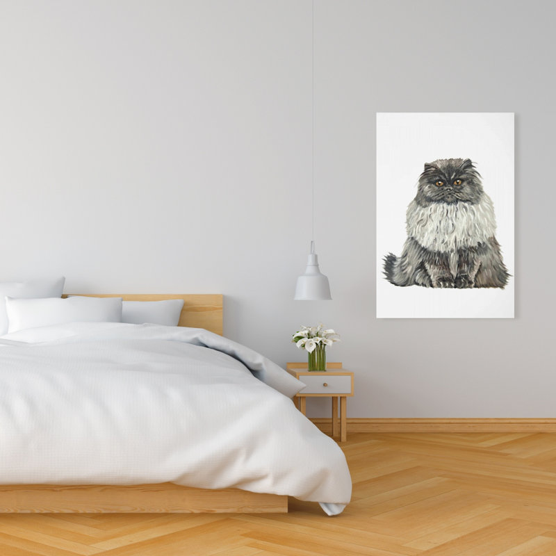 Gray Persian Cat Canvas - Home Decor for Pet Lovers