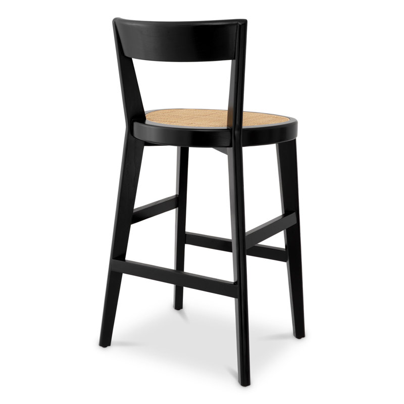 Counter Stool Alvear Classic Black Finish, Bar Stool (29.72" Seat Height)