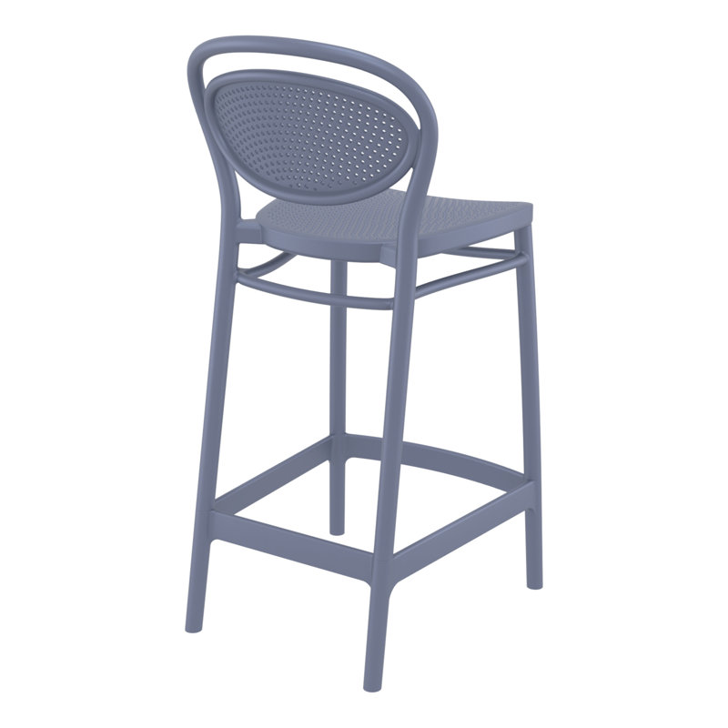 Tabouret de bar pour le patio Farrah, Gris foncé, Tabouret de comptoir (siège d'une hauteur de 25,6