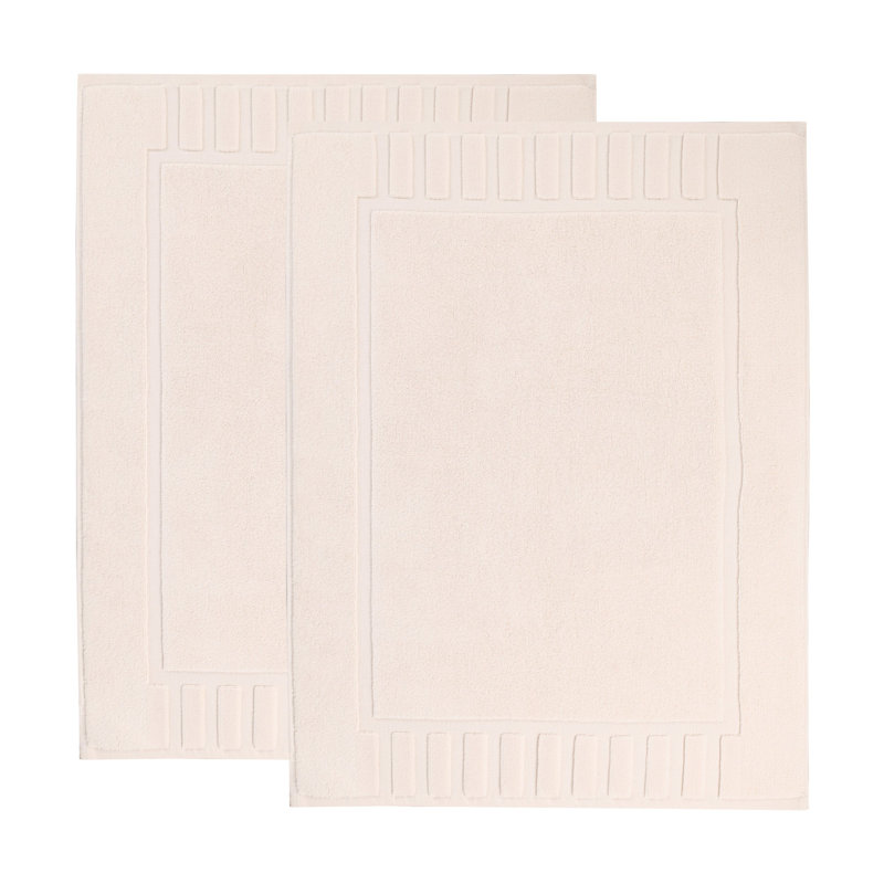 Pardue Cotton Geometric-Striped Reversible 2 Piece Bath Mat Set, Ivory, Geometric
